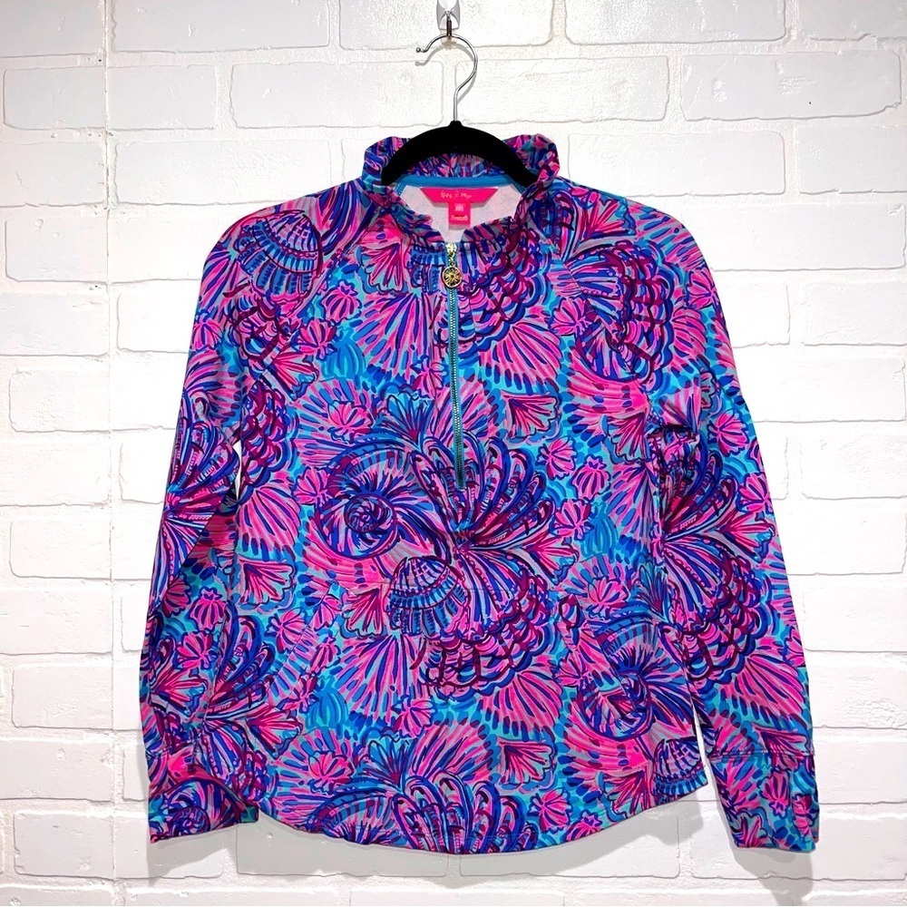 Lilly Pulitzer UPF 50+ Popover in Turquoise Oasis Shellidascope